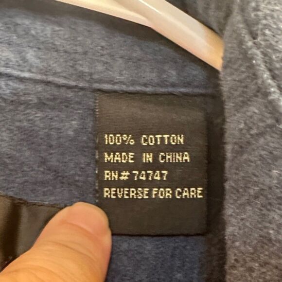 Red Head Button Down Flannel Shirt Mens Large Outdoor Work Blue Long Sleeve Fall - Picture 9 of 11